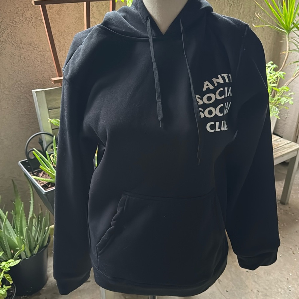 Temu quality antisocial social club hoodie black - generic hoodie - juniors L